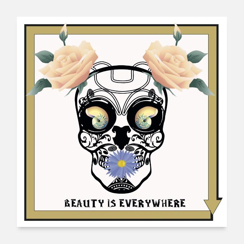 Crâne Blanc 2 Poster 60 x 60 cm