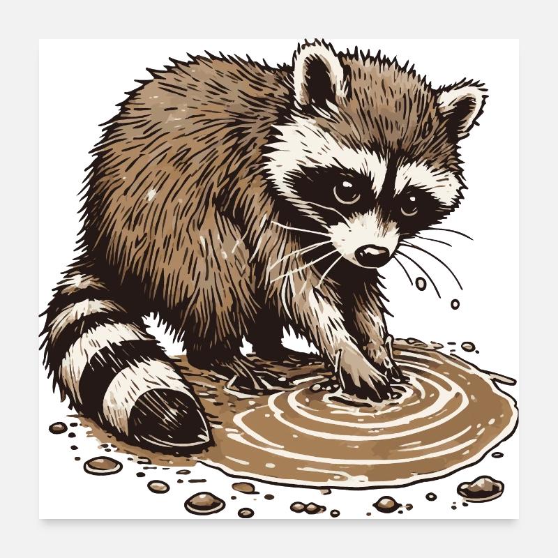 Waschbär Poster 60x60 cm
