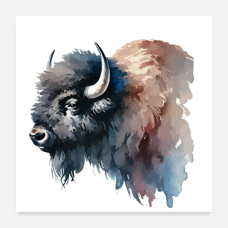Peinture de bison Poster 60 x 60 cm