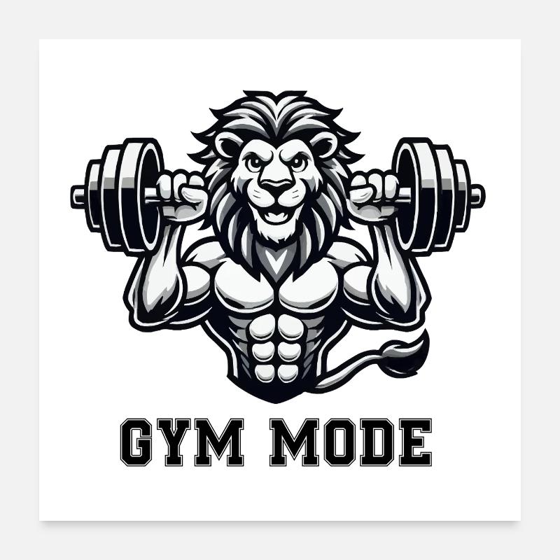 löwe bodybuilder tier Poster 60x60 cm