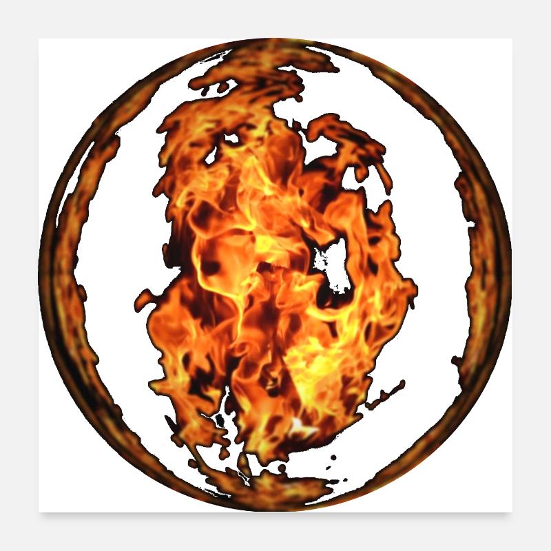 Feu Boule de verre Poster 60 x 60 cm