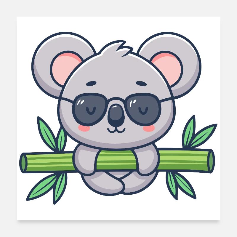 Koala auf Solar-Bambus Poster 60x60 cm