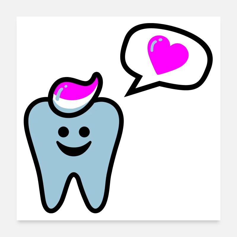 zahn punk zahnarzt dentist - Poster 60 x 60 cm - blanc