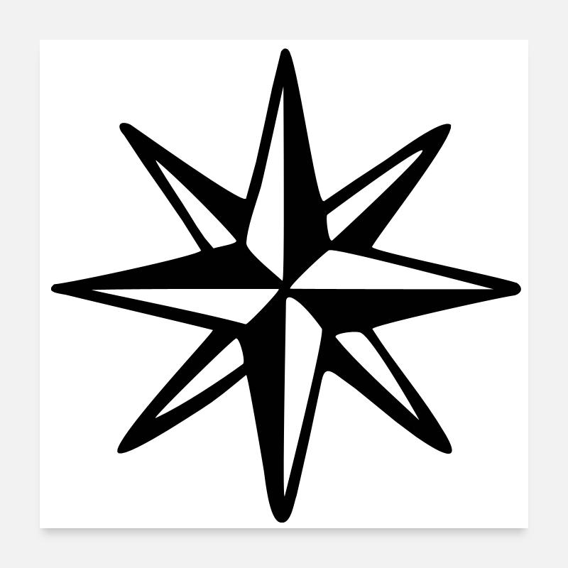 Compass Rose Wind Rose Sail Sailing Poster 24" x 24" (60x60 cm)
