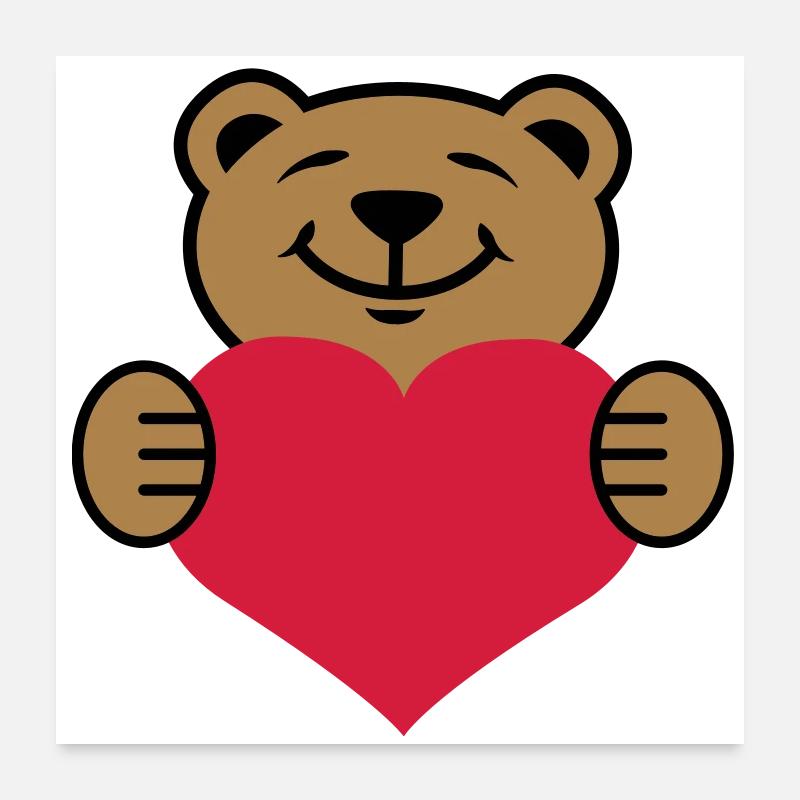 Herz | Bärchen | Heart | Bear Poster 60 x 60 cm