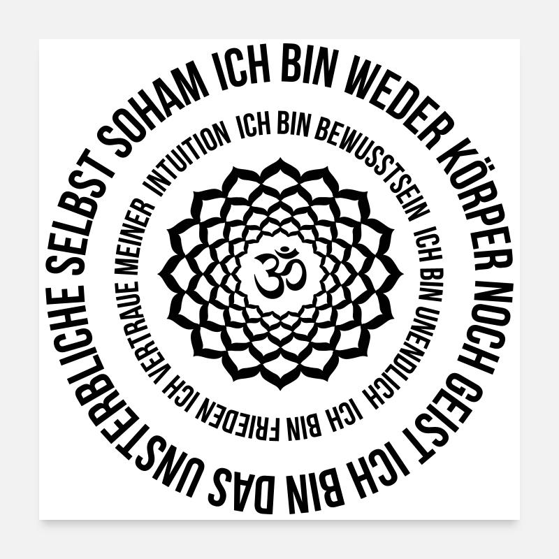 Kronenchakra Mantra SOHAM ich bin Frieden Poster 60x60 cm
