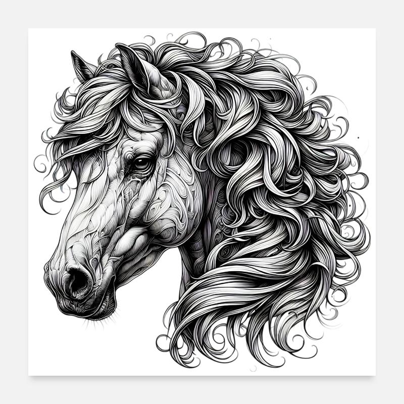 Pferd Poster 60x60 cm