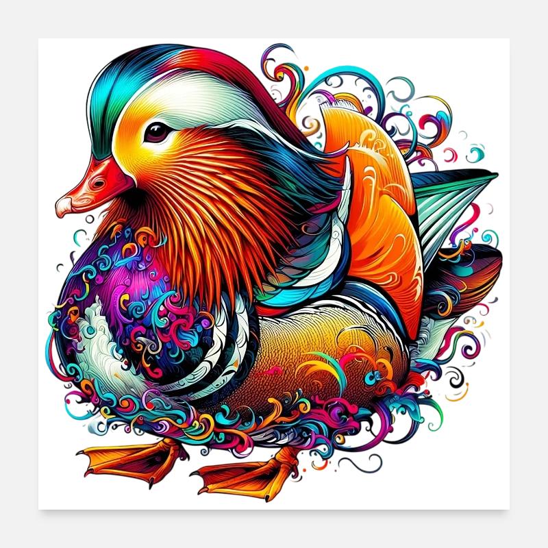 Mandarinente Poster 60x60 cm