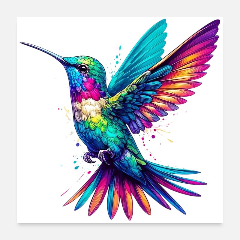 Colibri Poster 60 x 60 cm