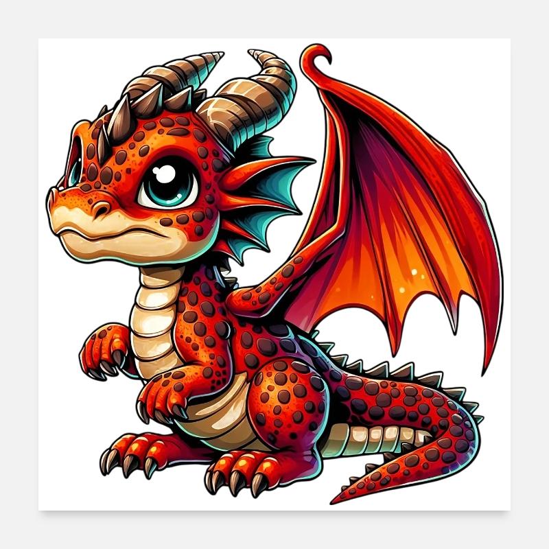 Drache Poster 60x60 cm