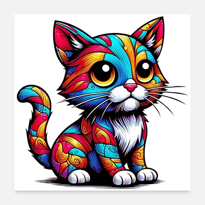 Chat Poster 60 x 60 cm