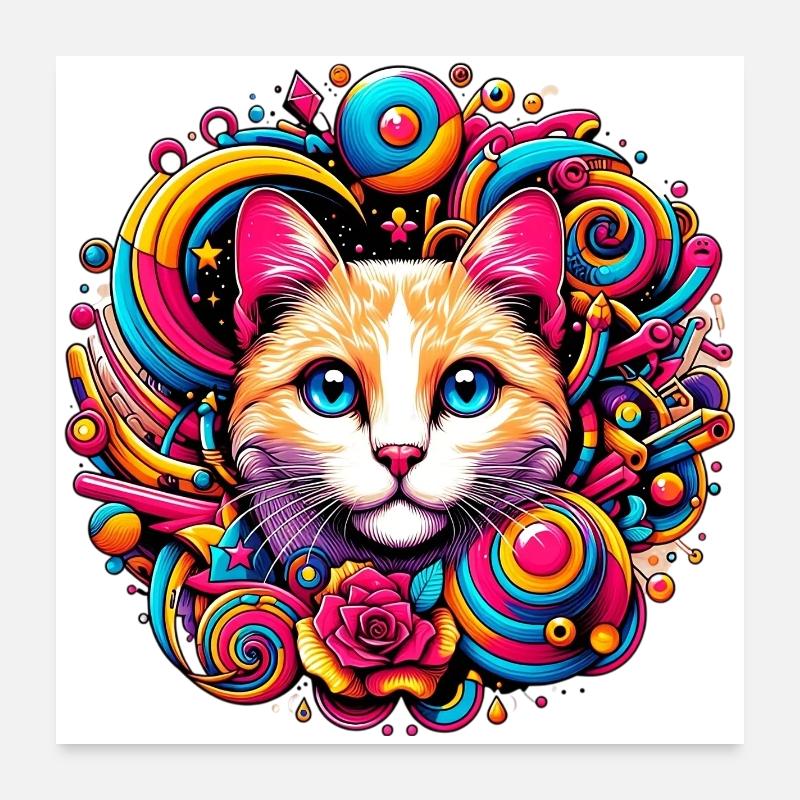 Chat Poster 60 x 60 cm