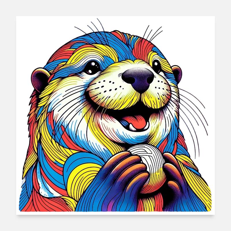 Loutre Poster 60 x 60 cm