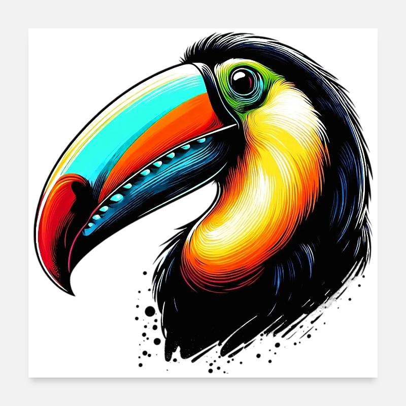 Toucan - Poster 24" x 24" (60x60 cm) - white