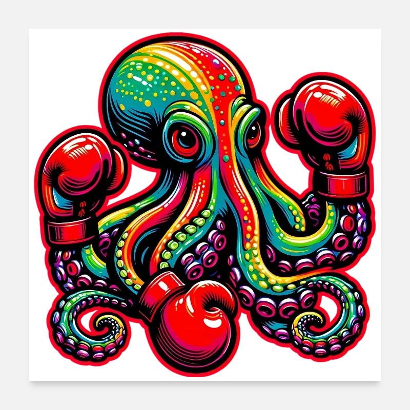 Pieuvre Poster 60 x 60 cm
