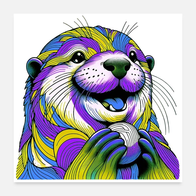 Loutre Poster 60 x 60 cm