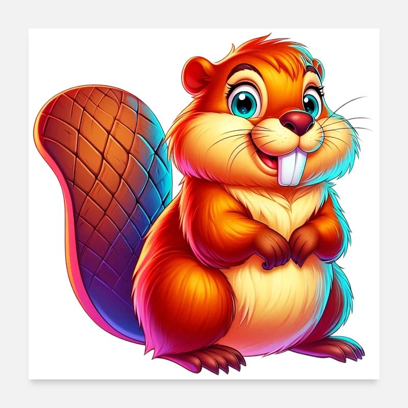 Beaver Poster 24" x 24" (60x60 cm)