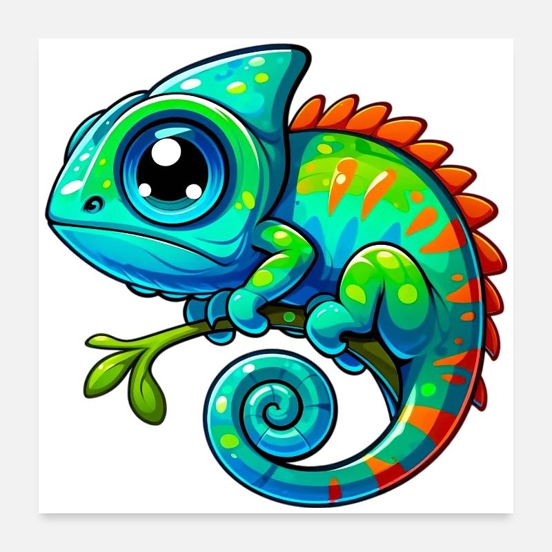 Caméléon Poster 60 x 60 cm
