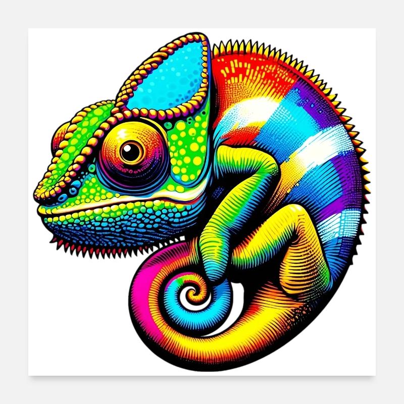 Caméléon Poster 60 x 60 cm