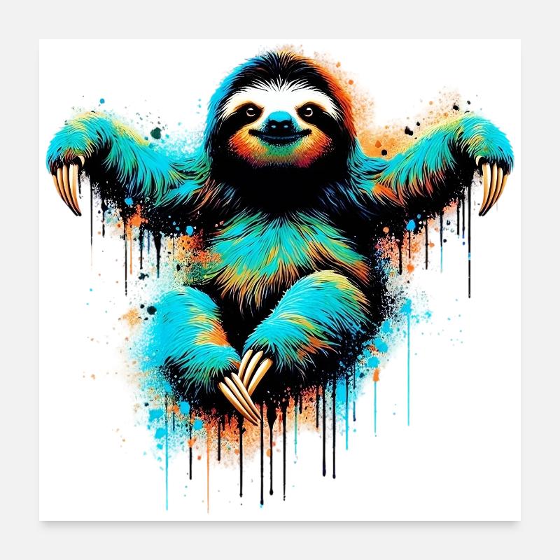 Faultier Poster 60x60 cm