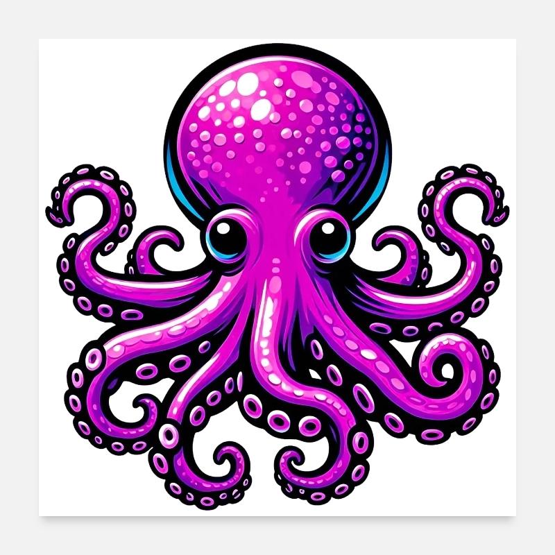 Pieuvre Poster 60 x 60 cm