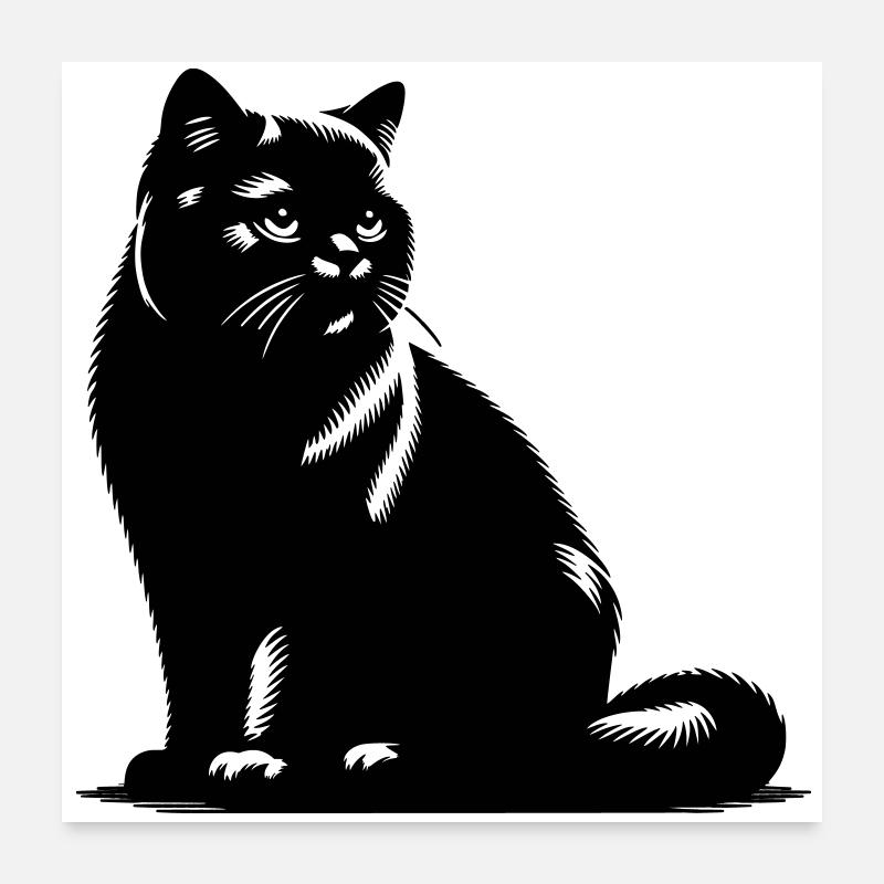 Britisch Kurzhaar Katze Poster 60x60 cm