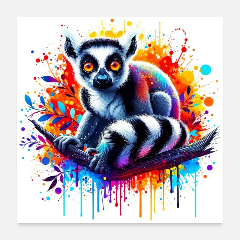Lemur Poster 24" x 24" (60x60 cm)