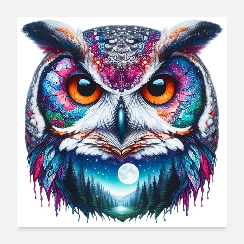 Eule Poster 60x60 cm