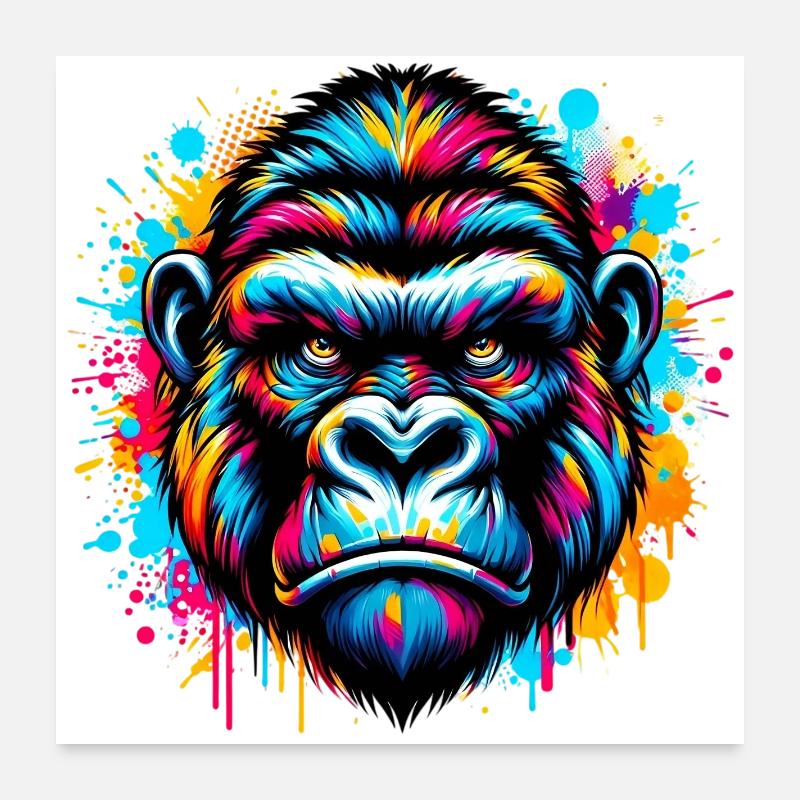 Gorille Poster 60 x 60 cm