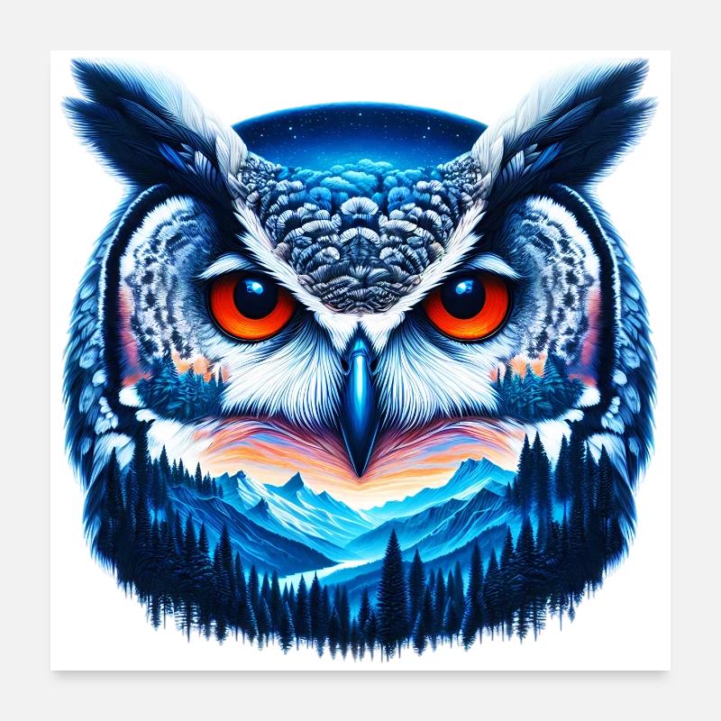 Eule Poster 60x60 cm