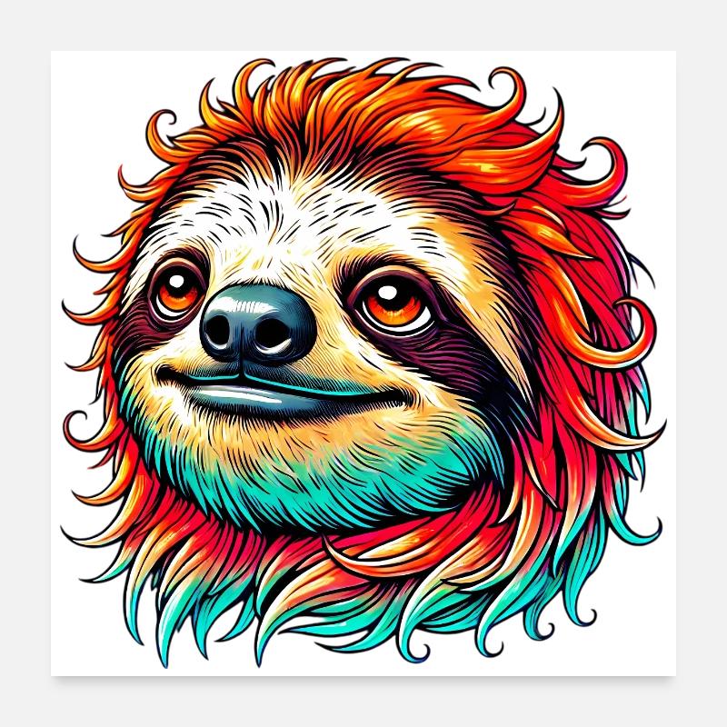 Faultier Poster 60x60 cm