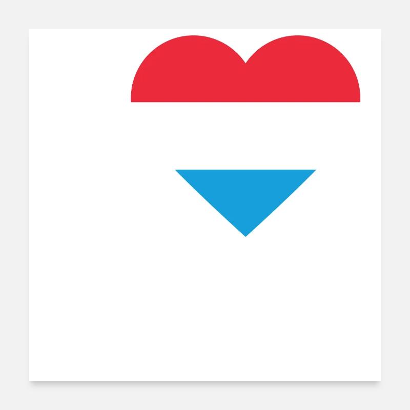 Drapeau du Coeur du Luxembourg Poster 60 x 60 cm