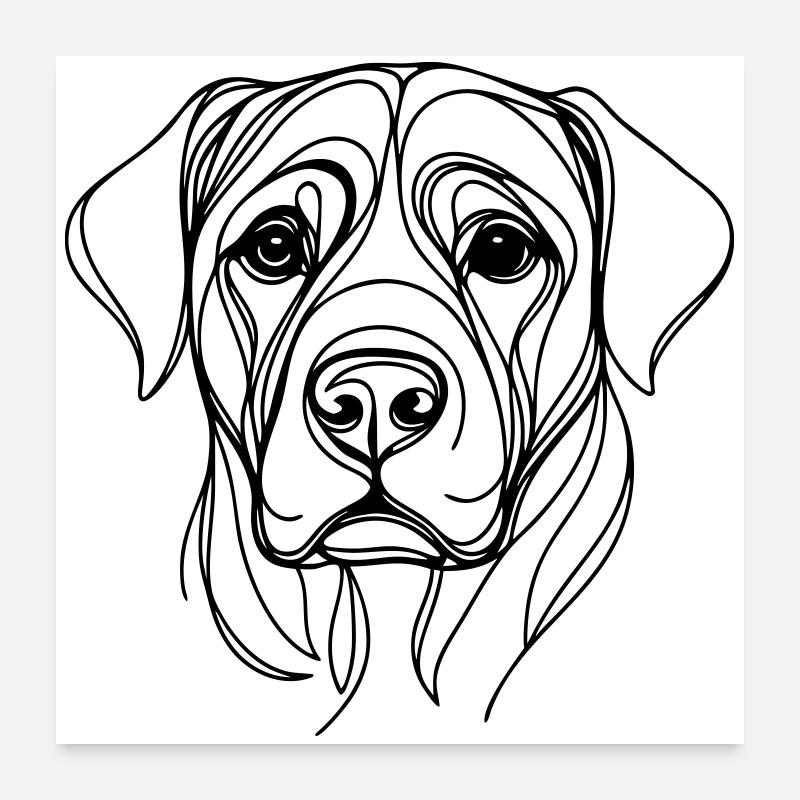 Dog_line_art_1 Poster 60 x 60 cm