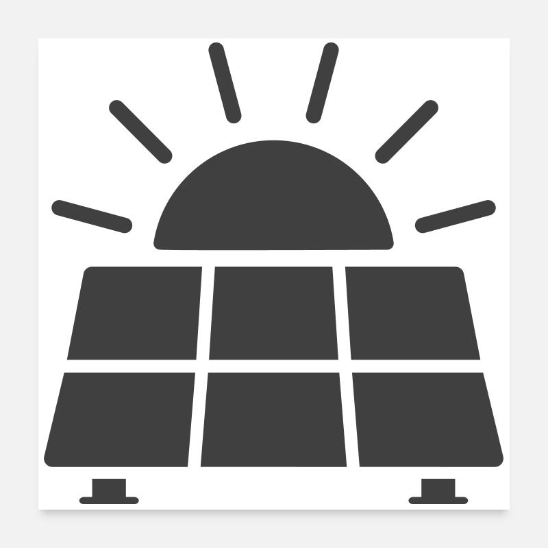 Solar Panel Energy Line Icon Poster 24" x 24" (60x60 cm)