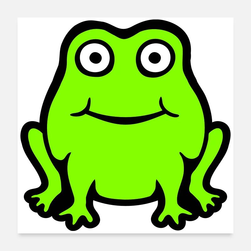 Frog Toad Smiles Funny Comic Happy Cute Poster 24" x 24" (60x60 cm)