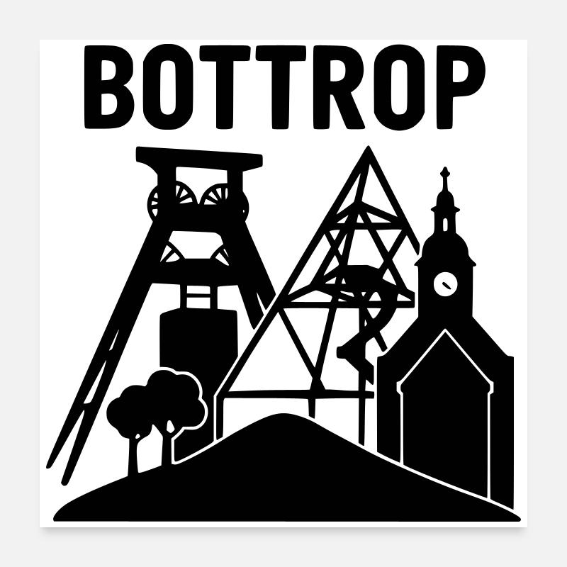 Bottrop Ruhrgebiet Wahrzeichen - Poster 60x60 cm - Weiß