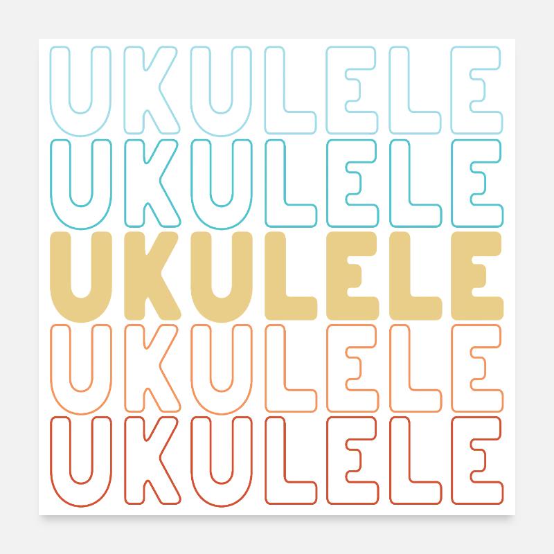 Typographie du ukulélé Poster 60 x 60 cm