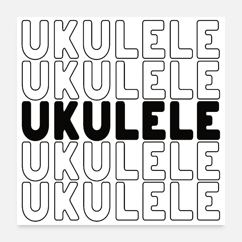 Typographie du ukulélé Poster 60 x 60 cm