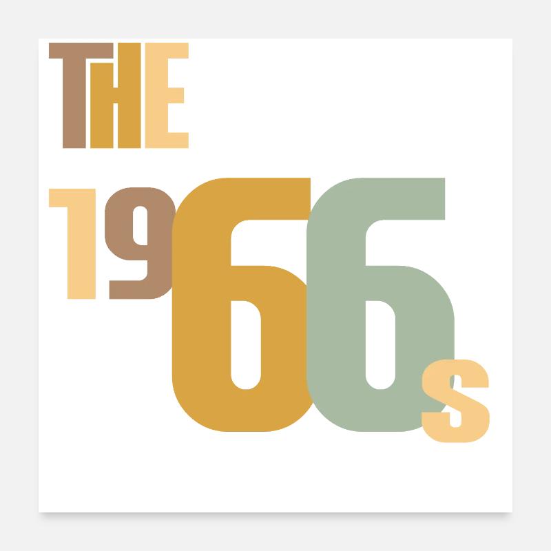 Vintage Année 1966 Anniversaire 60 ans Idée Cadeau Poster 60 x 60 cm