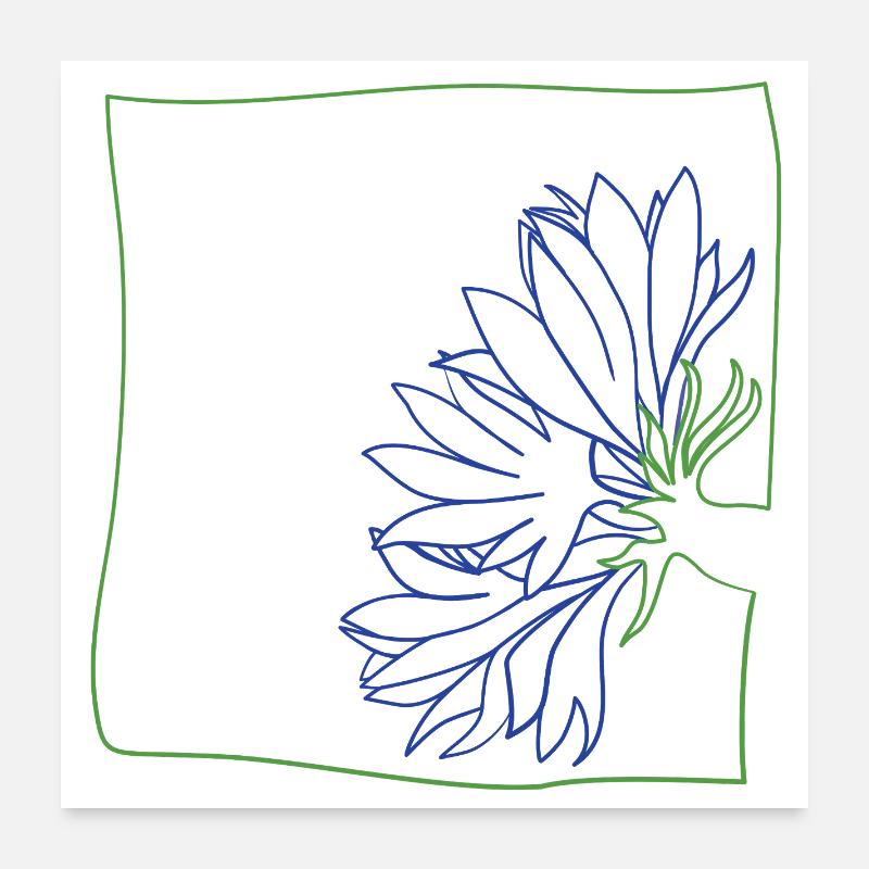 Cornflower minimalist Poster 24" x 24" (60x60 cm)