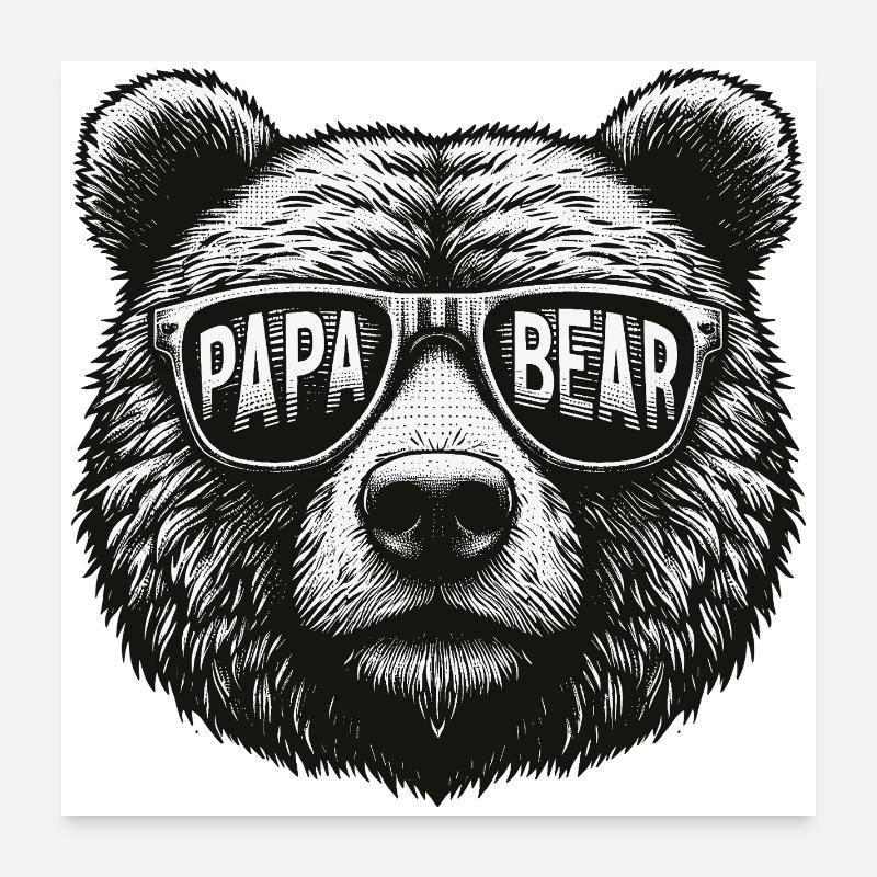 Papa Ours Poster 60 x 60 cm
