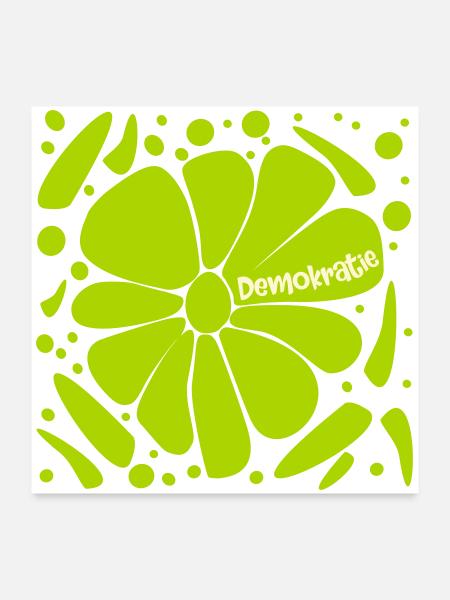 Blumen Demokratie - Poster 60x60 cm - Weiß