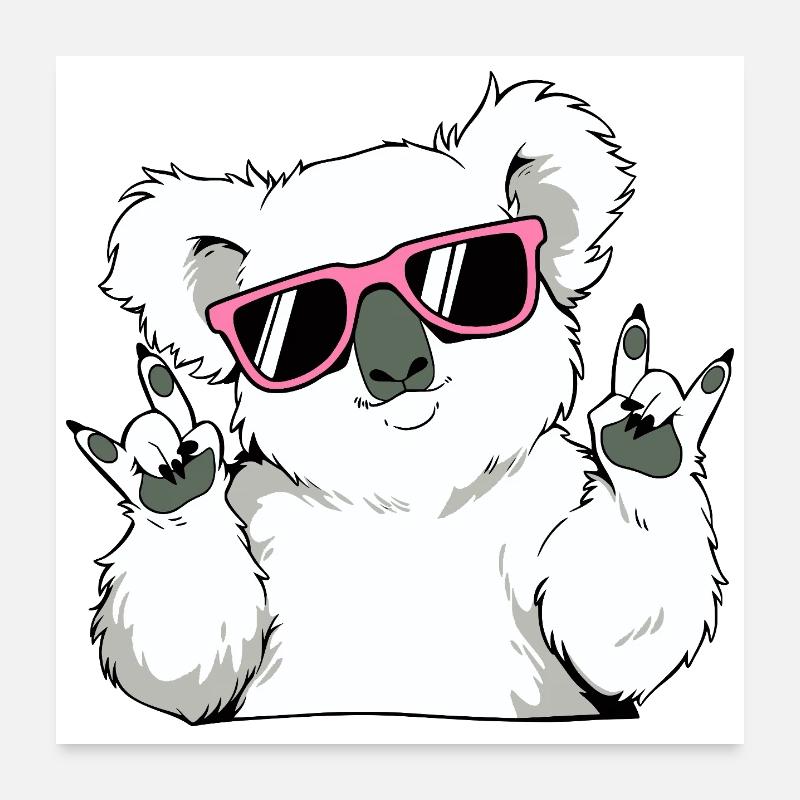 Cool koala with sunglasses Poster 24" x 24" (60x60 cm)
