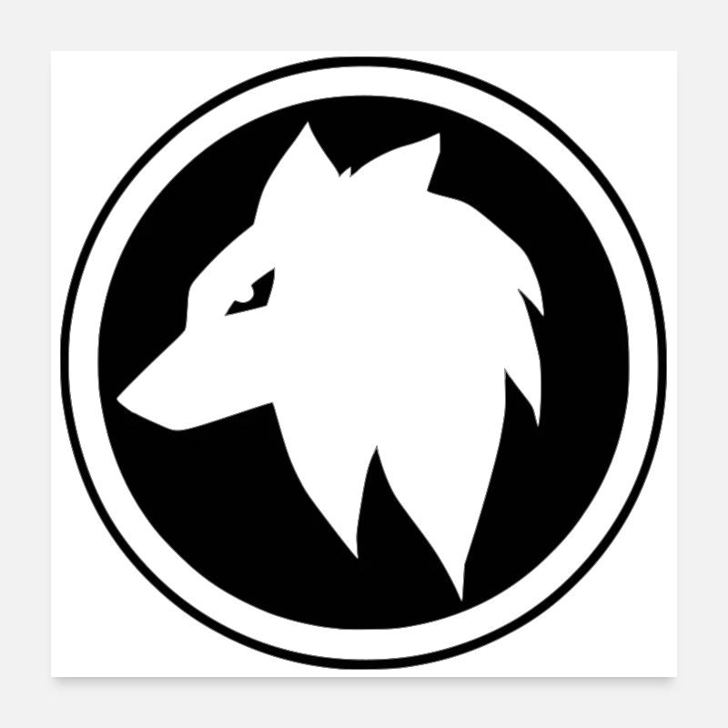 Mangawolf in a circle Poster 24" x 24" (60x60 cm)