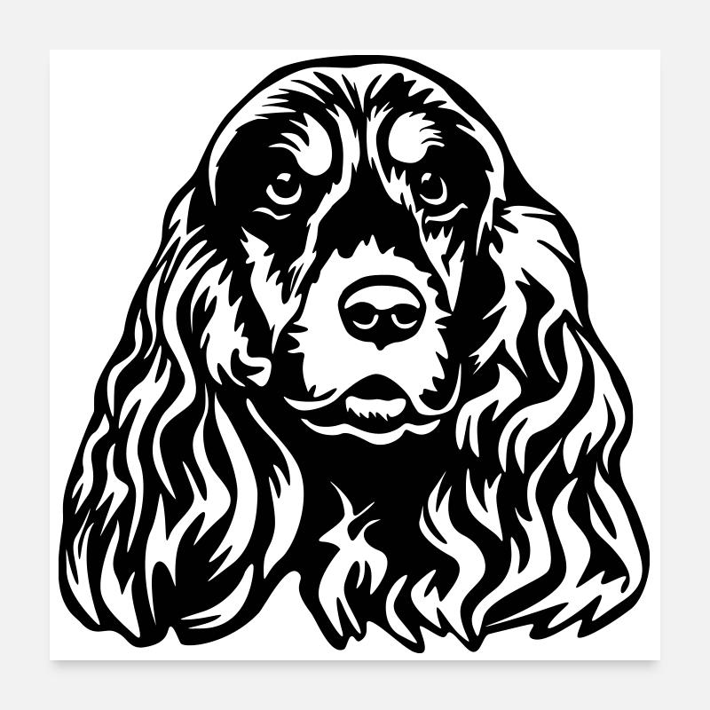 Cocker Spaniel Head Poster 24" x 24" (60x60 cm)