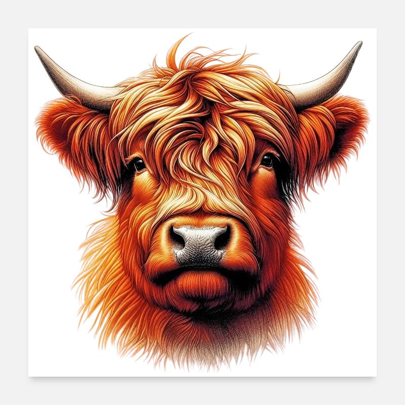 Vache écossaise des Highlands Poster 60 x 60 cm