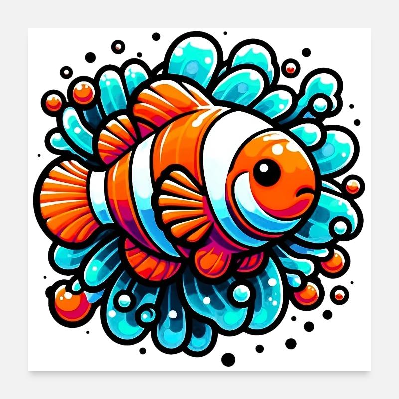 Poisson-clown Poster 60 x 60 cm