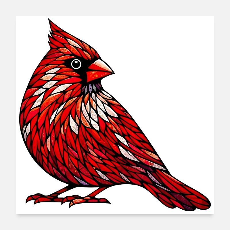 Cardinal Red Poster 24" x 24" (60x60 cm)