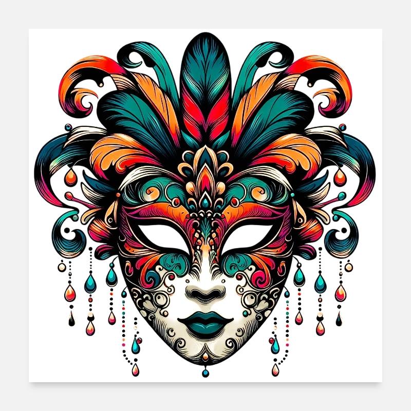 Masque du Carnaval de Venise Poster 60 x 60 cm