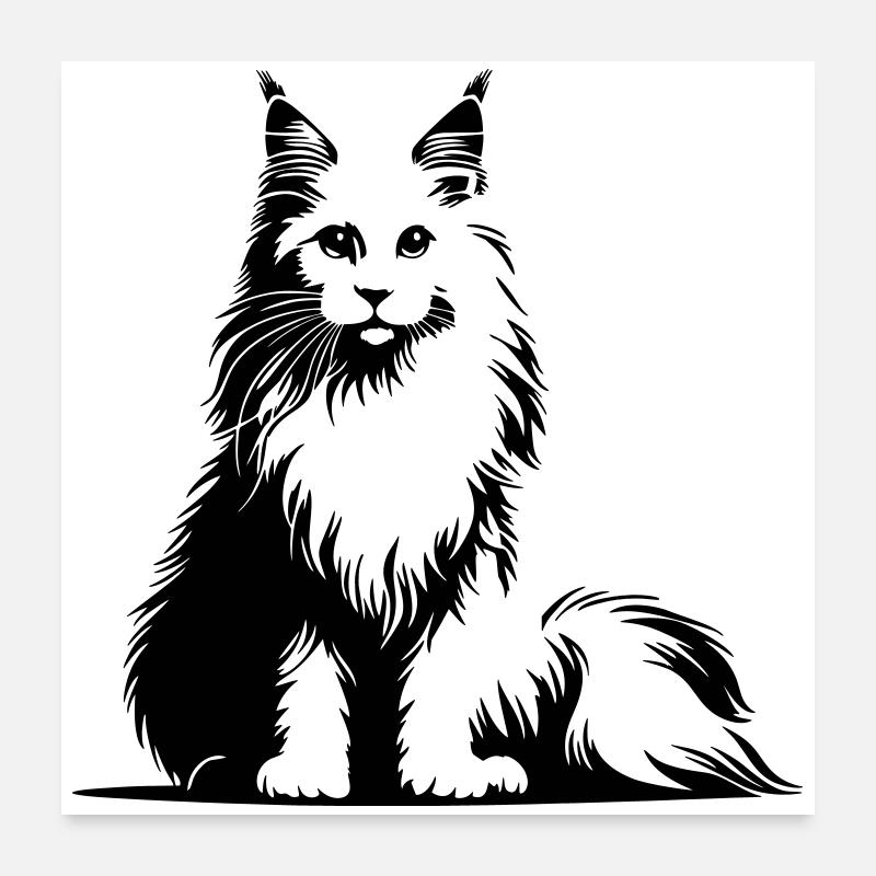 Maine Coon Katze Poster 60x60 cm